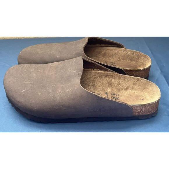 Birkenstock 40 Amsterdam Brown Leather Boston Clogs 260 Ladies Size 9 Mens 7 - Picture 1 of 7